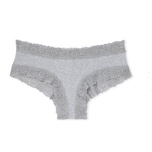 Victoria’s Secret PINK Lace-Trim Cheeky Panty Medium Heather Grey - Small - NWT